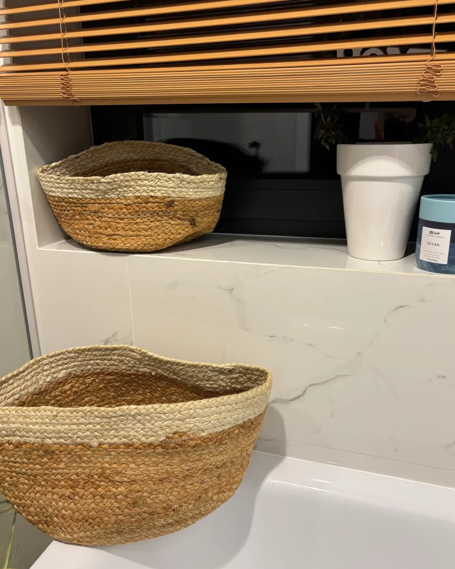 Sæt af 3 kurve TAJORI Jute Naturlig