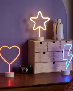 Sæt af 3 LED neonskilte FLORETTA Multifarvet