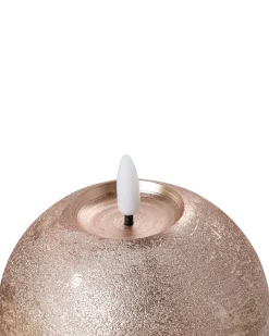 Sæt af 3 LED-stearinlys AMBROSIA 11 cm Guld