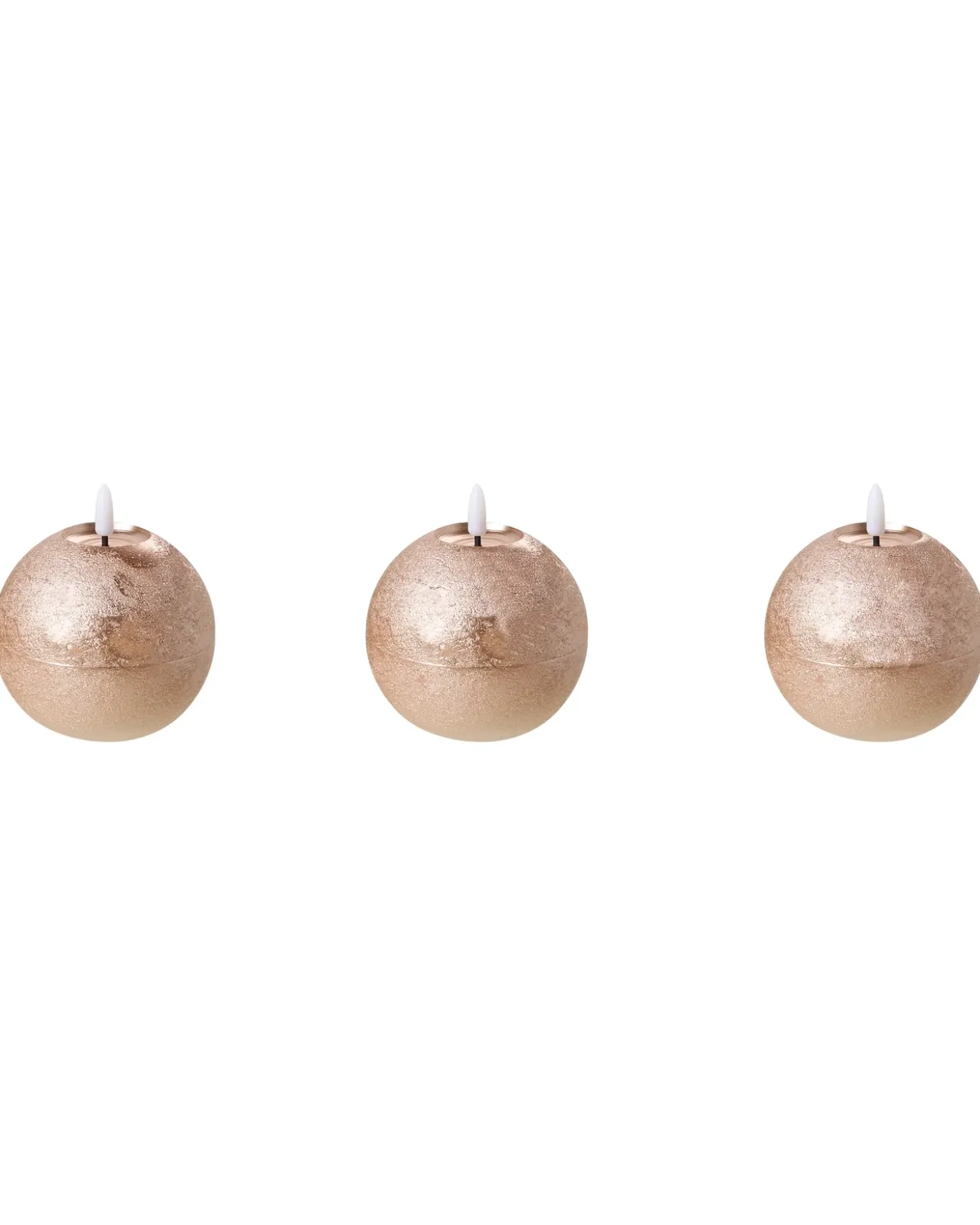Sæt af 3 LED-stearinlys AMBROSIA 11 cm Guld