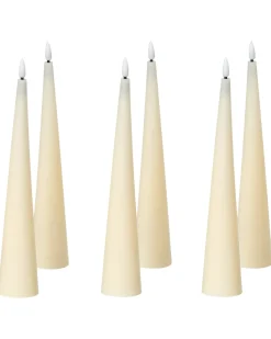 Sæt af 6 LED-stearinlys AURUM 28 cm Cremehvid