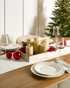Sæt af 6 LED-stearinlys BRAISE 10/13/15 cm Beige