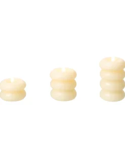 Sæt af 3 LED-stearinlys ETERNIS 5/8/11 cm Cremehvid