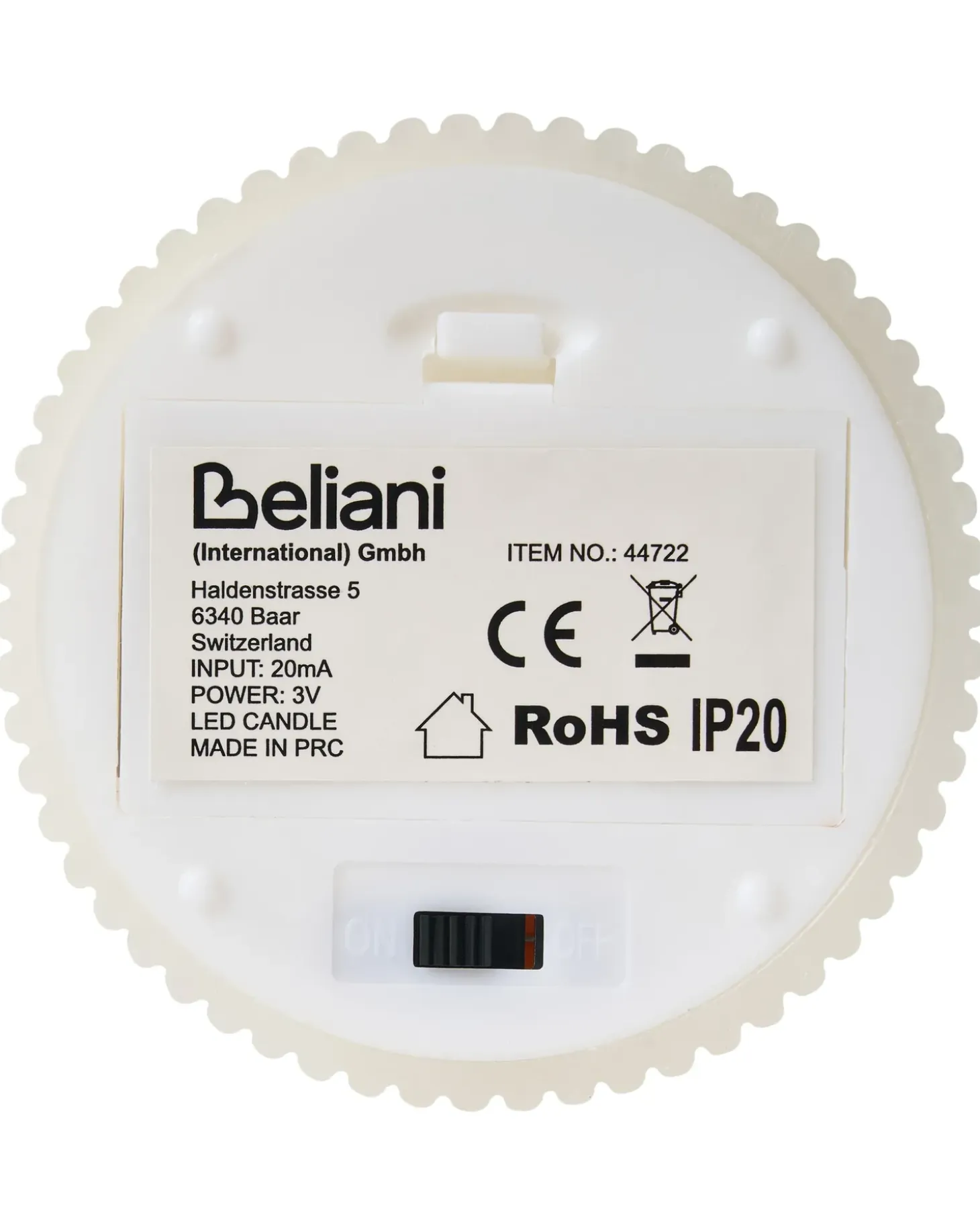 Sæt af 6 LED-stearinlys NOISETTE 10/16 cm Cremehvid