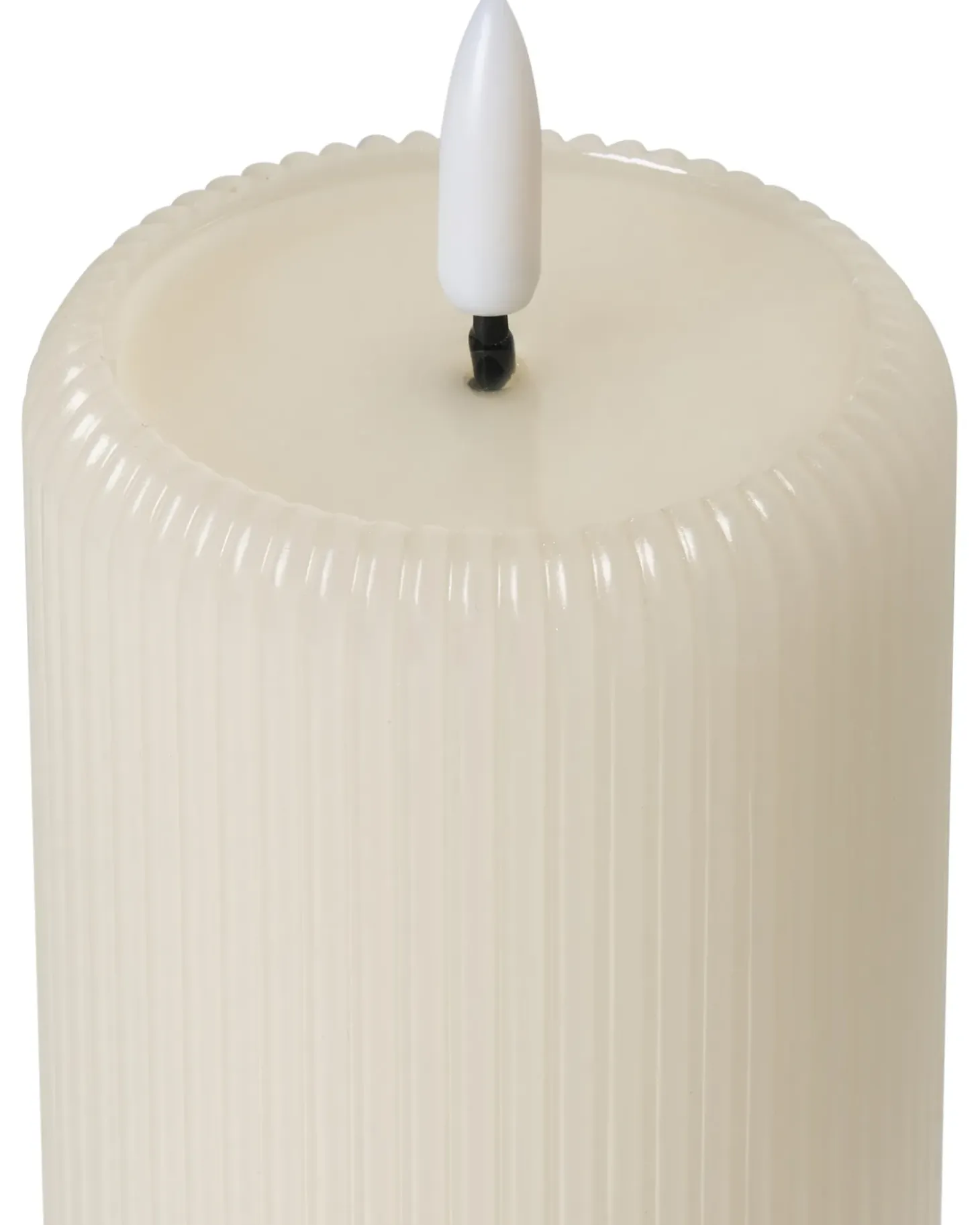 Sæt af 6 LED-stearinlys NOISETTE 10/16 cm Cremehvid