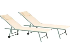 Sæt af 2 liggestole SORONI Metal Beige