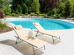 Sæt af 2 liggestole SORONI Metal Beige