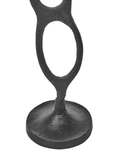 Sæt af 3 lysestager BUNI Metal 54/68/84 cm Sort