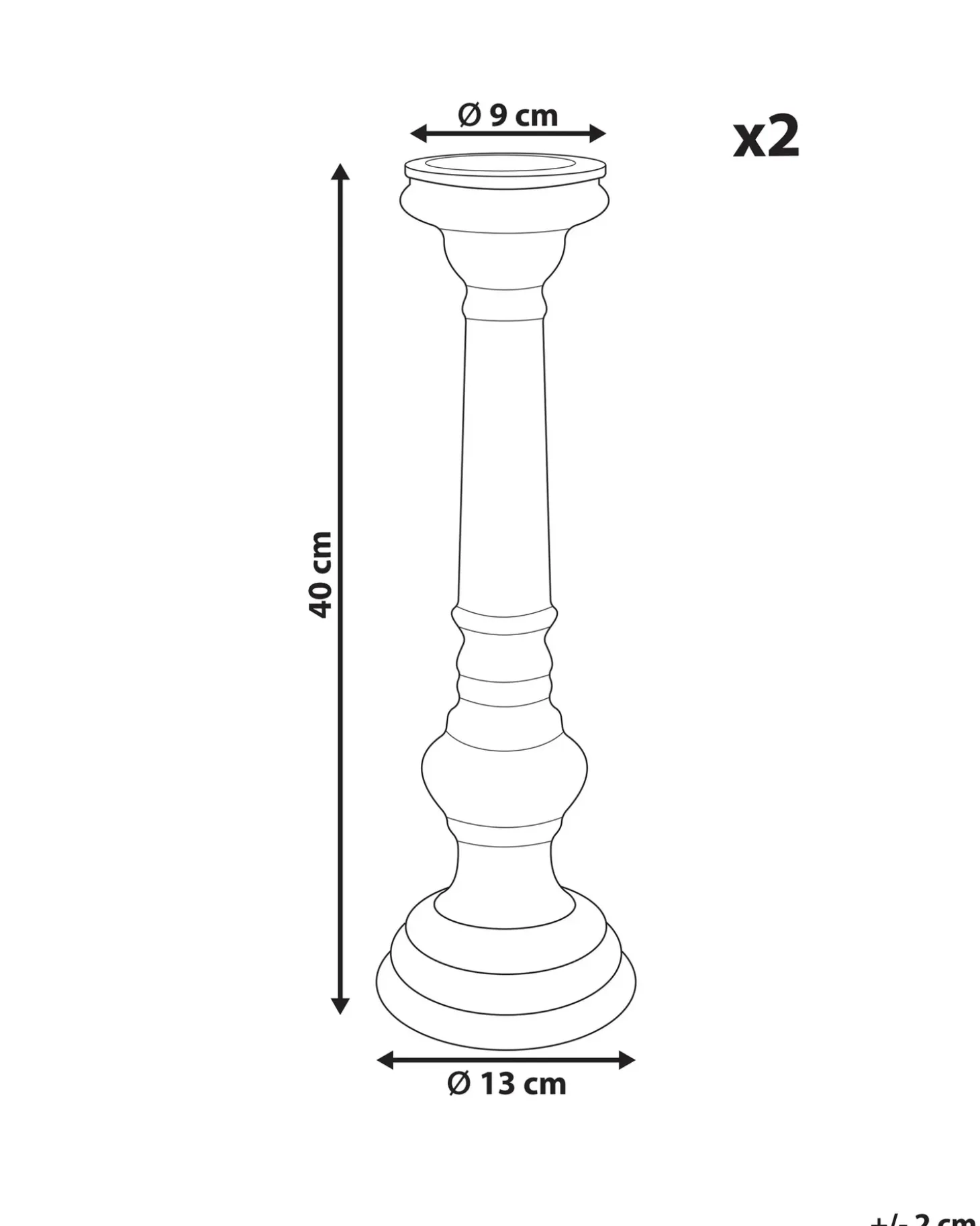 Sæt af 2 lysestager IMARTI Glas 40 cm Guld