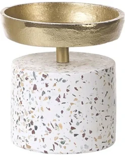 Sæt af 2 lysestager KAENGAN Sten 13/24 cm Guld