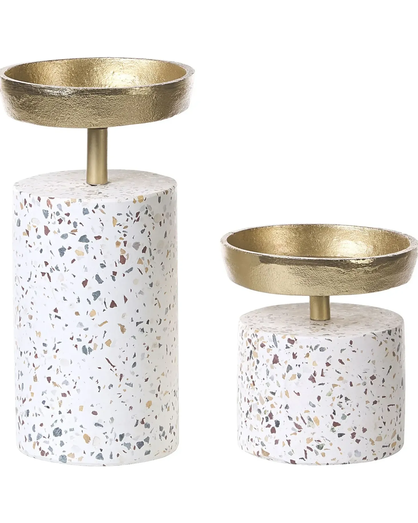 Sæt af 2 lysestager KAENGAN Sten 13/24 cm Guld
