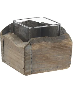 Sæt af 2 lysestager PLATEROS Ædelgran 15/12 cm Mørkebrun