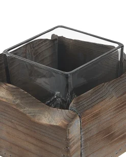 Sæt af 2 lysestager PLATEROS Ædelgran 15/12 cm Mørkebrun
