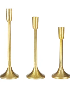 Sæt af 3 lysestager ZIMBABWE Metal 36 cm Guld