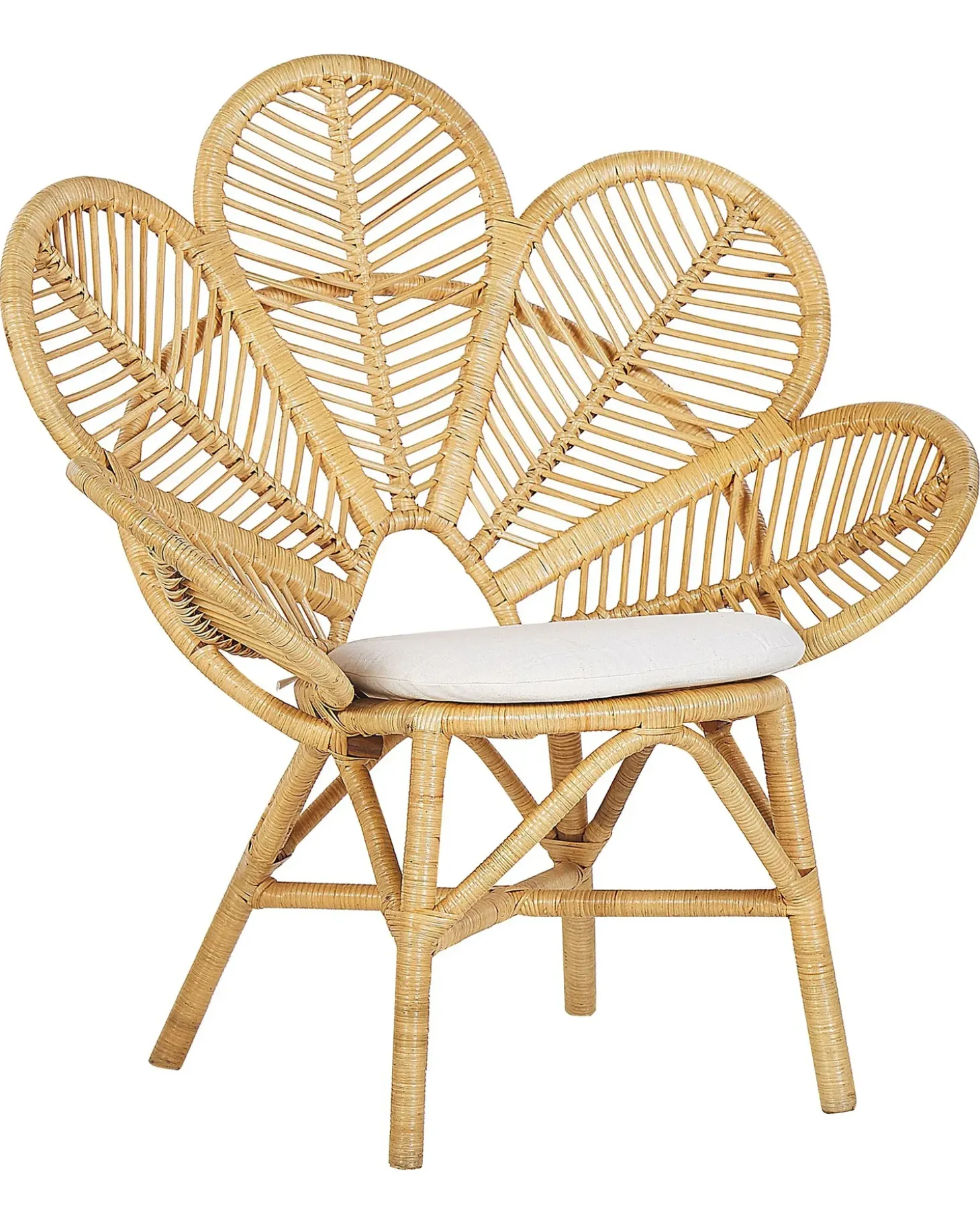Sæt af 2 påfuglestole FLORENTINE Rattan Naturlig