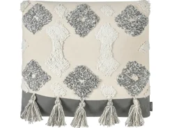 Sæt af 2 pyntepuder ALOCASIA Bomuld 45 x 45 cm Beige Geometrisk mønster