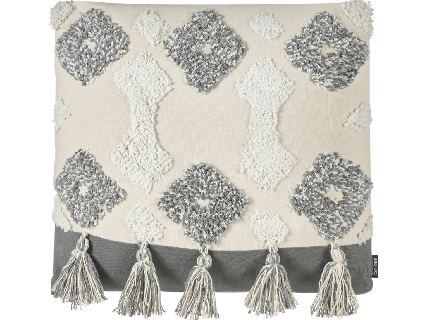 Sæt af 2 pyntepuder ALOCASIA Bomuld 45 x 45 cm Beige Geometrisk mønster