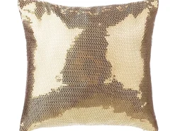 Sæt af 2 pyntepuder ASTER 45 x 45 cm Guld Ensfarvet