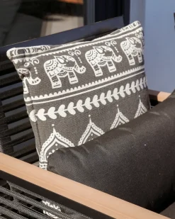 Sæt af 2 pyntepuder ATABAGI Bomuld 45 x 45 cm Sort Orientalsk mønster