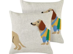 Sæt af 2 pyntepuder BATTAL Bomuld 45 x 45 cm Beige