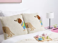 Sæt af 2 pyntepuder BATTAL Bomuld 45 x 45 cm Beige