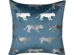 Sæt af 2 pyntepuder BLUEBELL Velour 45 x 45 cm Blå Dyremønster