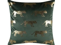 Sæt af 2 pyntepuder BLUEBELL Velour 45 x 45 cm Mørkegrøn Dyremønster