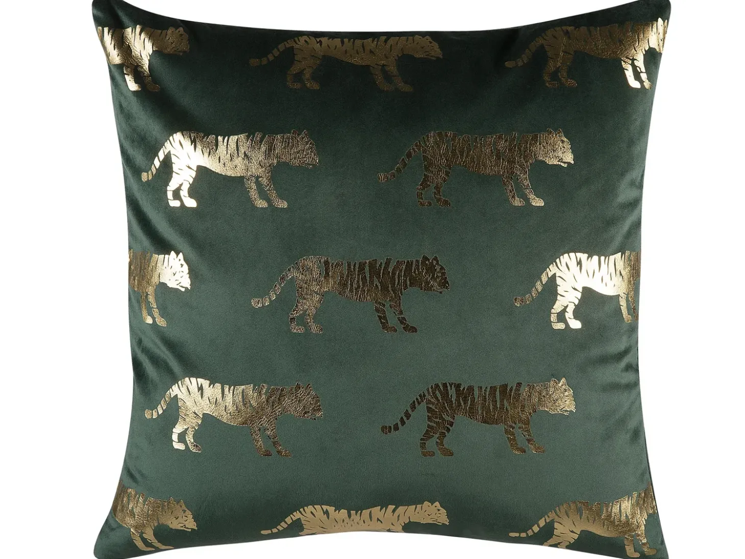 Sæt af 2 pyntepuder BLUEBELL Velour 45 x 45 cm Mørkegrøn Dyremønster