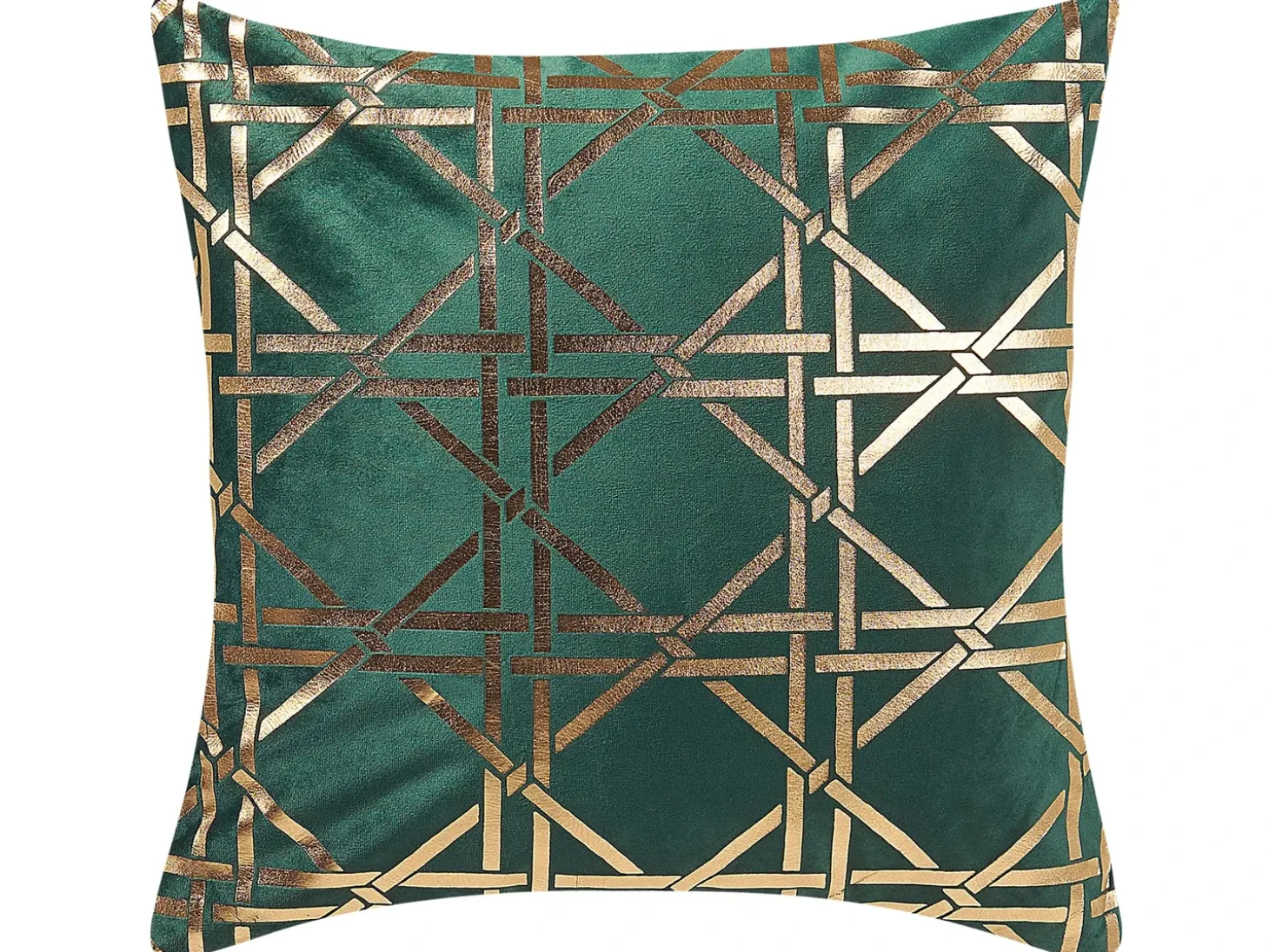 Sæt af 2 pyntepuder CASSIA 45 x 45 cm Mørkegrøn Geometrisk mønster