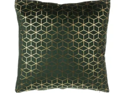 Sæt af 2 pyntepuder CELOSIA Velour 45 x 45 cm Mørkegrøn Geometrisk mønster