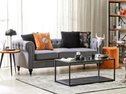 Sæt af 2 pyntepuder CEROPEGIA Velour 45 x 45 cm Orange Geometrisk mønster