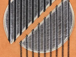 Sæt af 2 pyntepuder CEROPEGIA Velour 45 x 45 cm Orange Geometrisk mønster