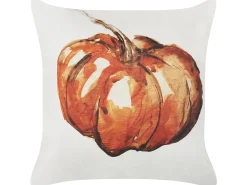 Sæt af 2 pyntepuder CURBITA Velour 45 x 45 cm Beige Plante mønster
