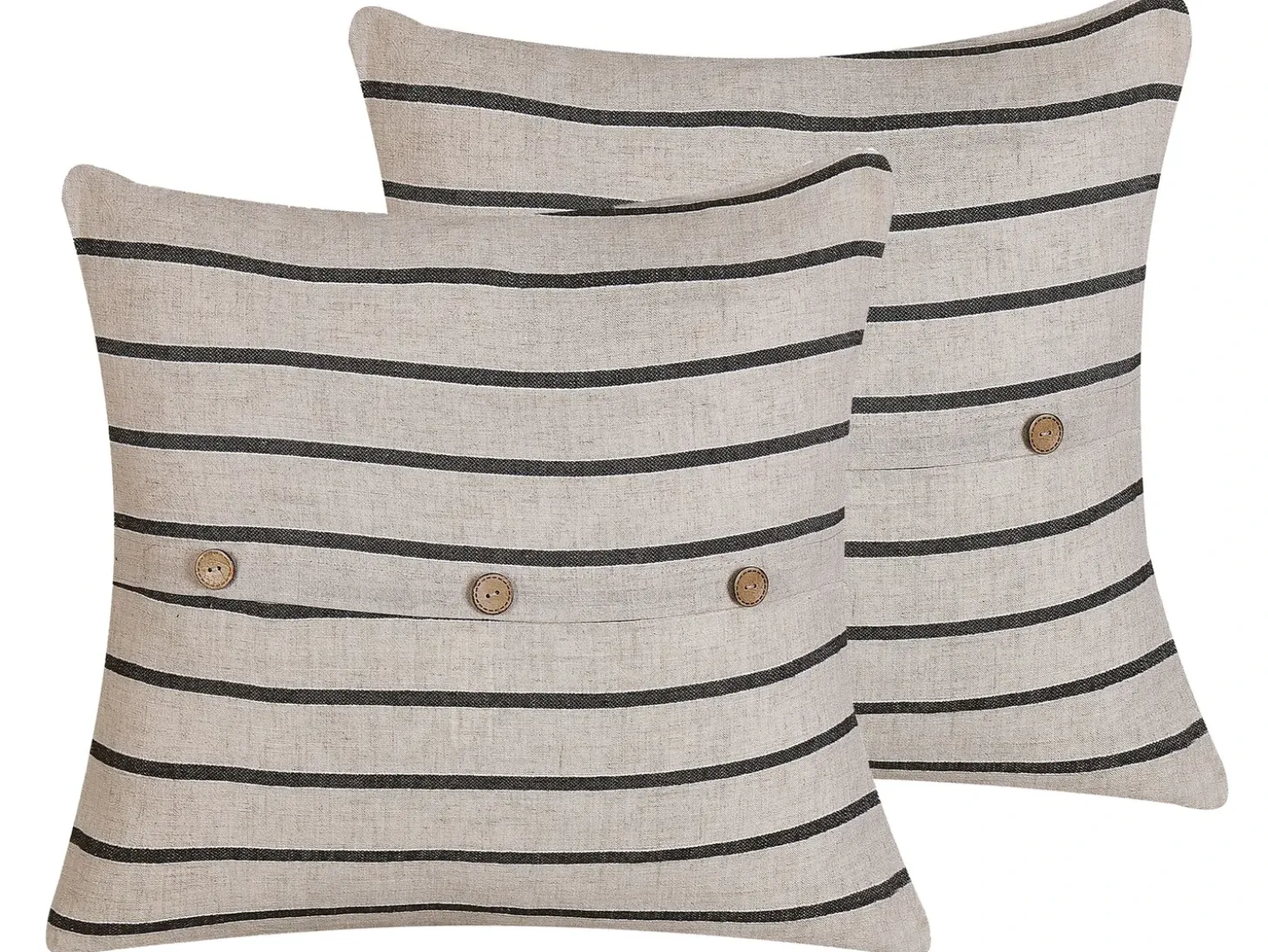 Sæt af 2 pyntepuder CYNARA Bomuld 43 x 43 cm Beige Stribet mønster