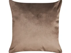 Sæt af 2 pyntepuder DAFFODIL Velour 45 x 45 cm Brun Blomstermønster