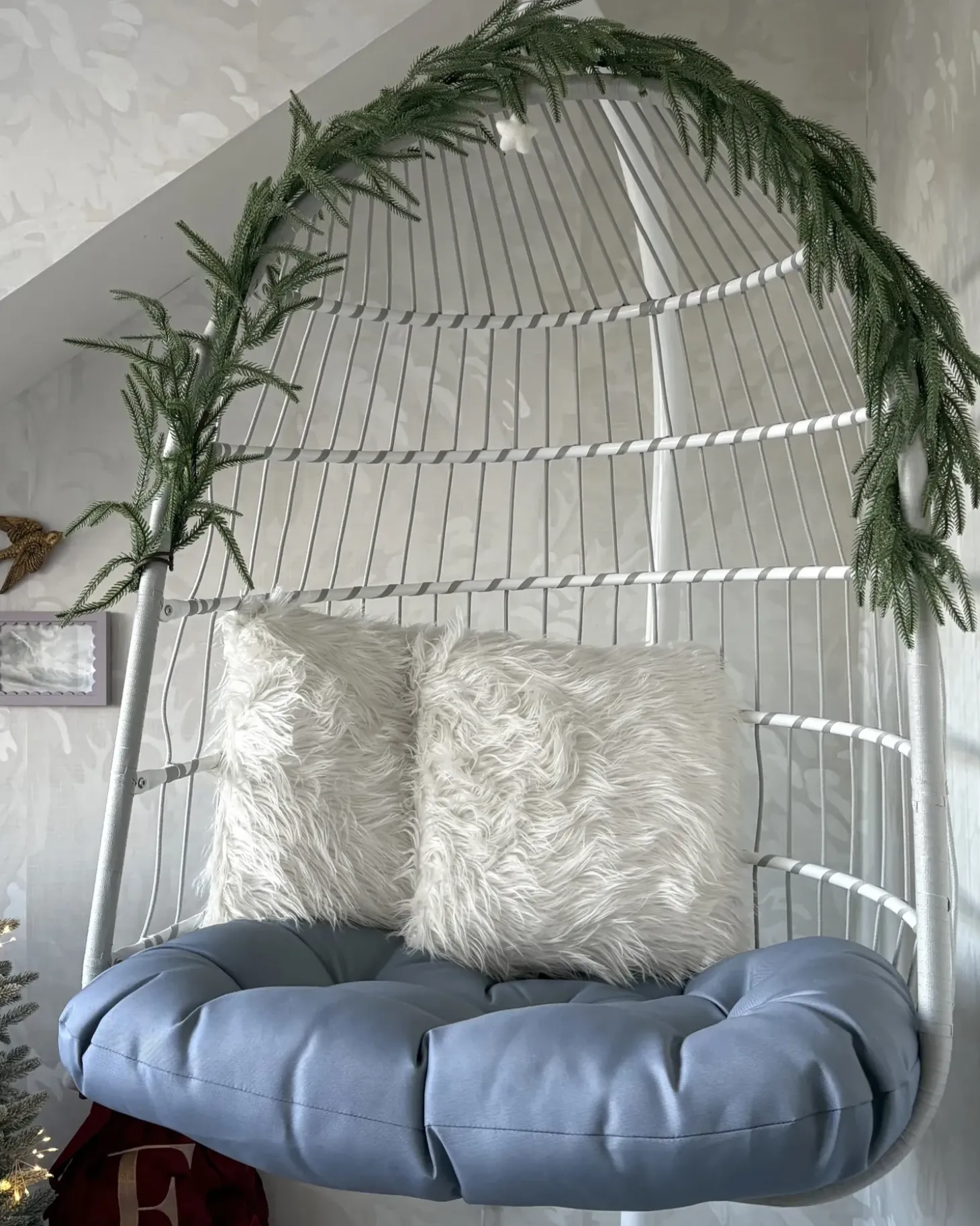 Sæt af 2 pyntepuder DAISY Kunstig pels 45 x 45 cm Lys Beige Ensfarvet