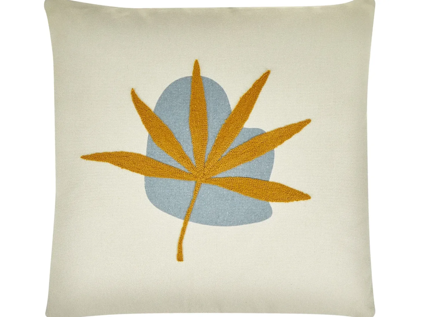 Sæt af 2 pyntepuder DAVALLIA 45 x 45 cm Beige Plante mønster