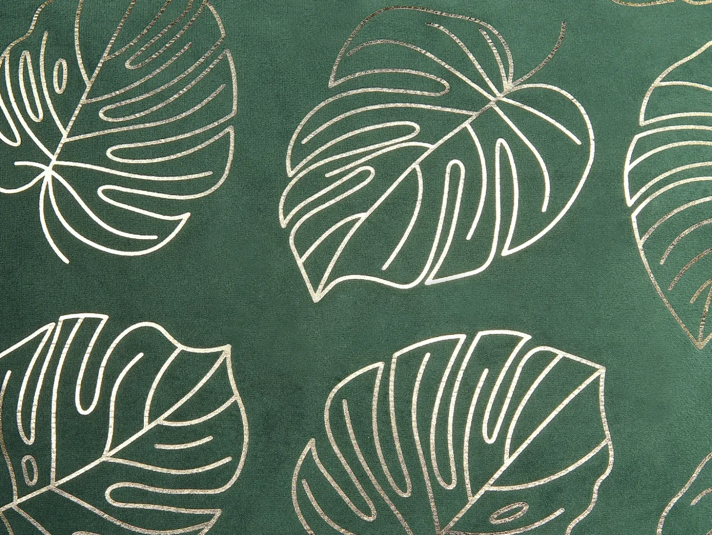 Sæt af 2 pyntepuder DELICIOSA Velour 45 x 45 cm Mørkegrøn Plante mønster