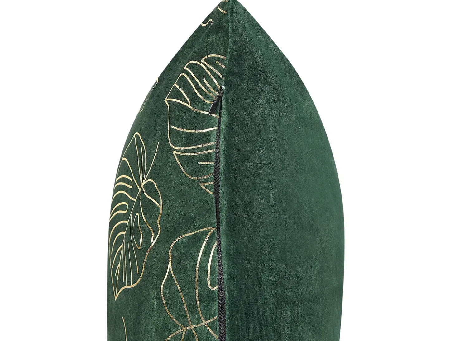Sæt af 2 pyntepuder DELICIOSA Velour 45 x 45 cm Mørkegrøn Plante mønster