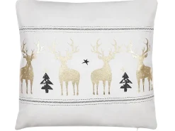 Sæt af 2 pyntepuder DONNER Bomuld 45 x 45 cm Hvid Julemønster