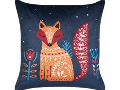 Sæt af 2 pyntepuder FIRESPIKE Velour 45 x 45 cm Mørkeblå