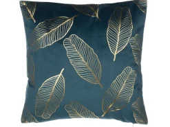 Sæt af 2 pyntepuder FREESIA Velour 45 x 45 cm Blågrøn Plante mønster