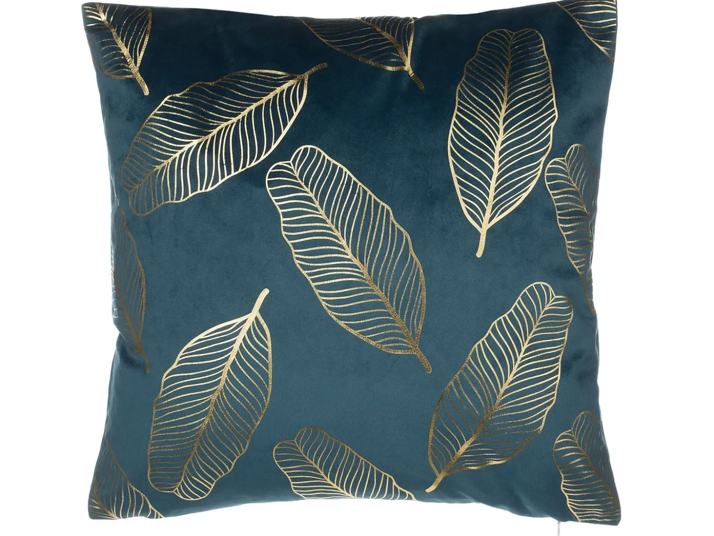 Sæt af 2 pyntepuder FREESIA Velour 45 x 45 cm Blågrøn Plante mønster