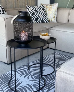 Sæt af 2 pyntepuder GARDENIA Bomuld 45 x 45 cm Guld Abstraktmønster