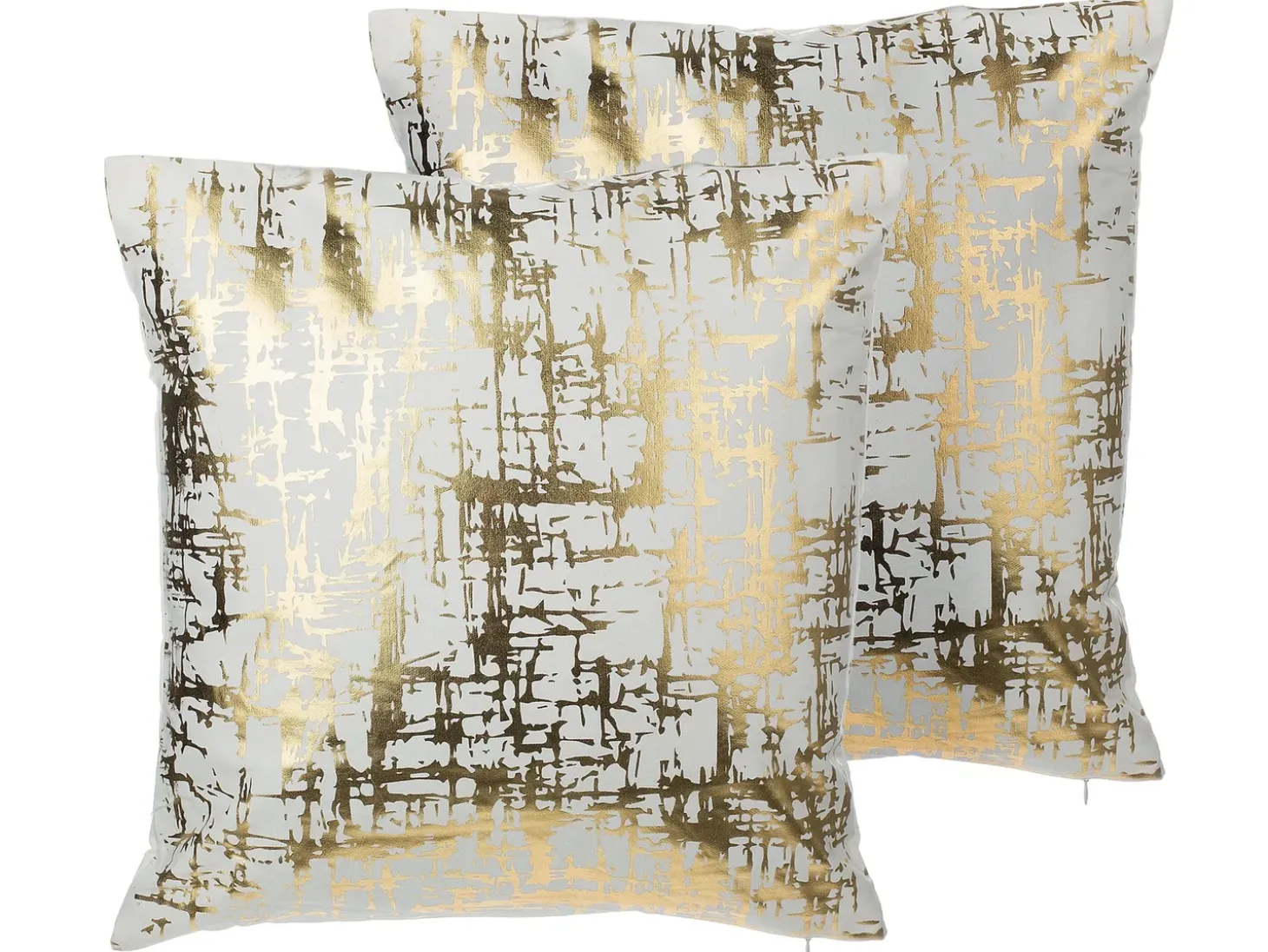Sæt af 2 pyntepuder GARDENIA Bomuld 45 x 45 cm Guld Abstraktmønster