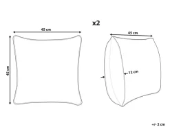 Sæt af 2 pyntepuder GARDENIA Velour 45 x 45 cm Blå Abstraktmønster