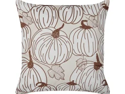 Sæt af 2 pyntepuder GOURD Velour 45 x 45 cm Beige Plante mønster