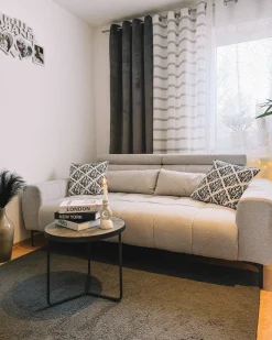 Sæt af 2 pyntepuder HAZRO Bomuld 45 x 45 cm Sort Geometrisk mønster