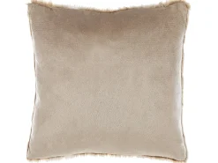 Sæt af 2 pyntepuder HORDEUM Kunstig pels 45 x 45 cm Lysebrun Ensfarvet