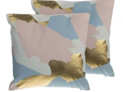 Sæt af 2 pyntepuder IXIA Bomuld 45 x 45 cm Lyserød Abstraktmønster